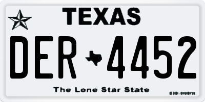 TX license plate DER4452