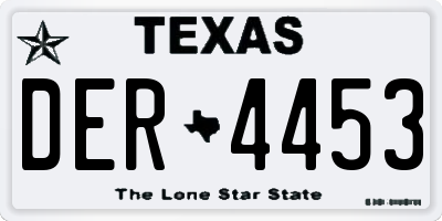 TX license plate DER4453