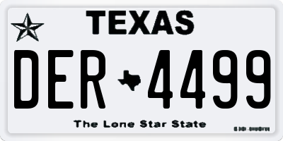 TX license plate DER4499