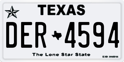 TX license plate DER4594