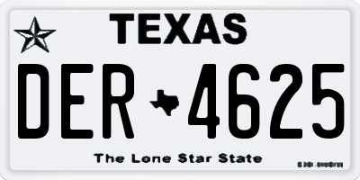 TX license plate DER4625