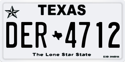 TX license plate DER4712