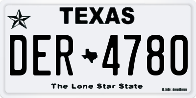 TX license plate DER4780