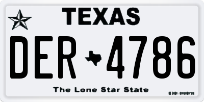 TX license plate DER4786