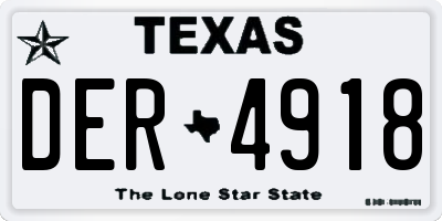 TX license plate DER4918