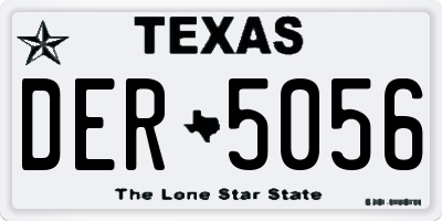 TX license plate DER5056