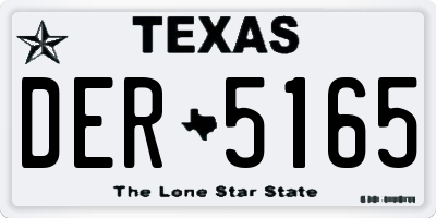 TX license plate DER5165