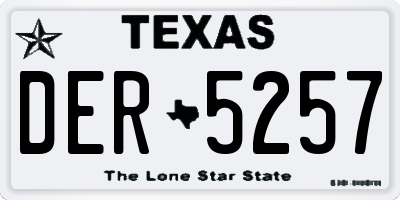 TX license plate DER5257