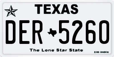 TX license plate DER5260