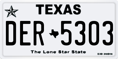 TX license plate DER5303