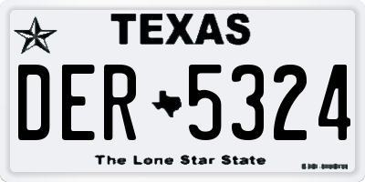TX license plate DER5324