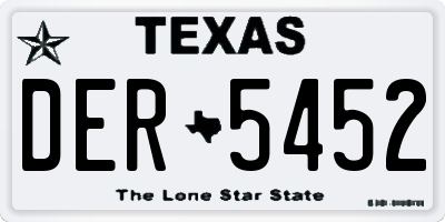 TX license plate DER5452