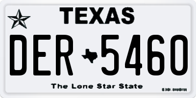 TX license plate DER5460