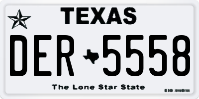 TX license plate DER5558