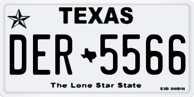 TX license plate DER5566