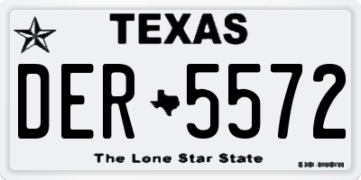 TX license plate DER5572