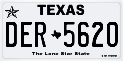 TX license plate DER5620