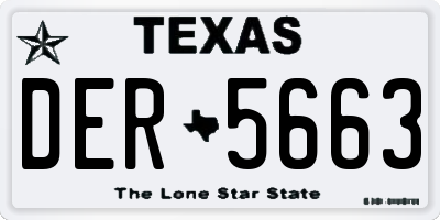 TX license plate DER5663