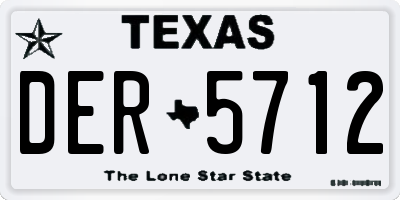 TX license plate DER5712