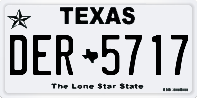 TX license plate DER5717