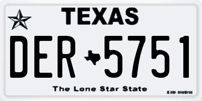 TX license plate DER5751
