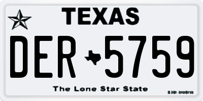 TX license plate DER5759