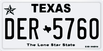 TX license plate DER5760