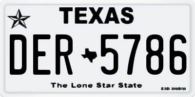TX license plate DER5786