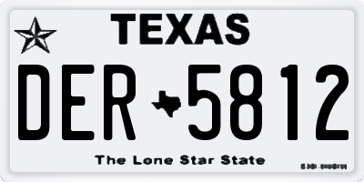 TX license plate DER5812