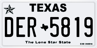 TX license plate DER5819