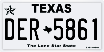 TX license plate DER5861