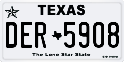 TX license plate DER5908