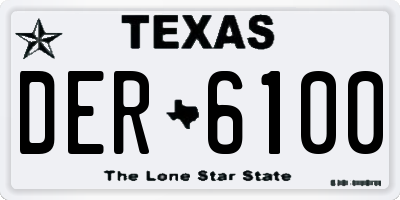 TX license plate DER6100