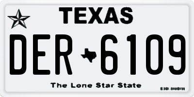 TX license plate DER6109