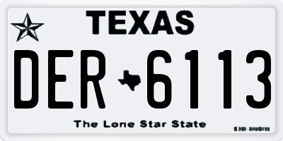 TX license plate DER6113