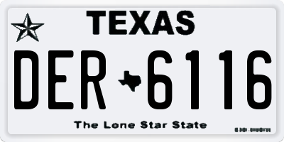 TX license plate DER6116
