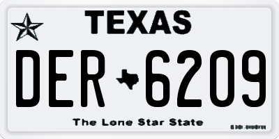 TX license plate DER6209