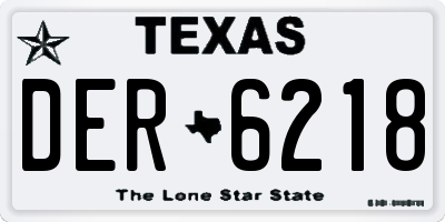 TX license plate DER6218