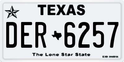 TX license plate DER6257