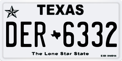 TX license plate DER6332