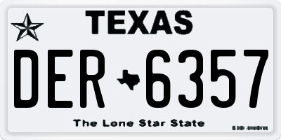 TX license plate DER6357