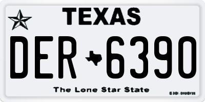 TX license plate DER6390