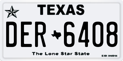 TX license plate DER6408