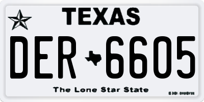 TX license plate DER6605