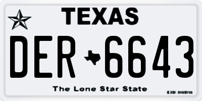 TX license plate DER6643