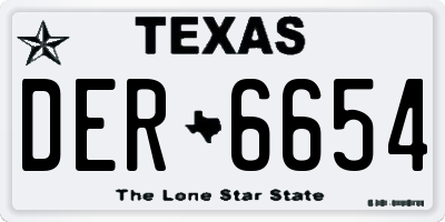 TX license plate DER6654