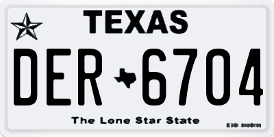 TX license plate DER6704