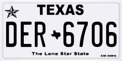 TX license plate DER6706