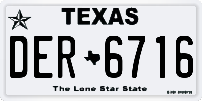 TX license plate DER6716