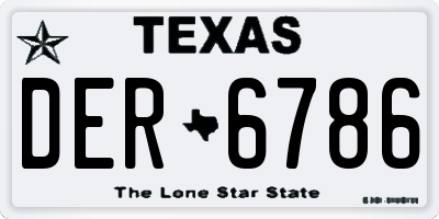 TX license plate DER6786